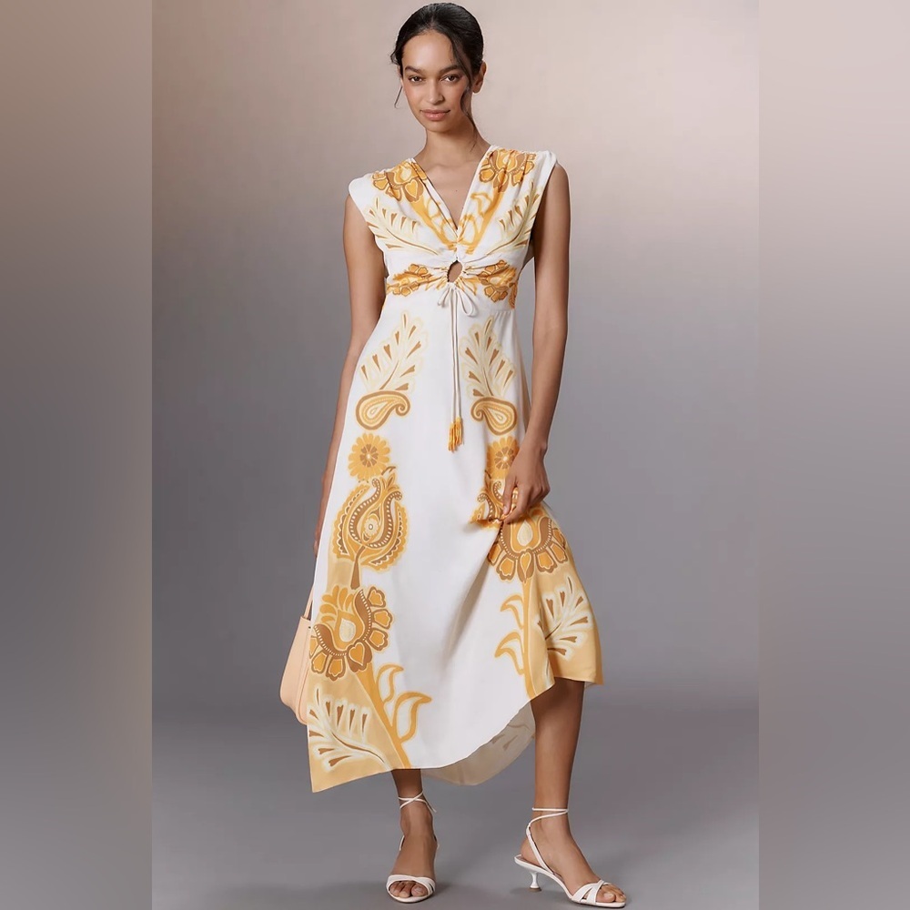 NWT Size XL -Farm Rio Sleeveless V-Neck Maxi Dress (NWT US$ 268)